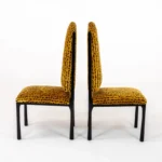minimal luxury sandalye, contemporary upholstered dining chair, ozel uretim modern sandalye, yuksek sirtli dining chair, koyu ahsap contemporary sandalye