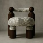 bulut desenli collectible koltuk, özel üretim luxury lounge chair, ceviz heykelsi contemporary koltuk, organik formlu designer lounge chair, collectible design statement koltuk