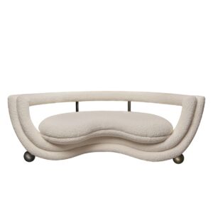 organik boucle kanepe, kavisli collectible design sofa, özel üretim contemporary luxury kanepe, heykelsi futuristik koltuk, modern organik form kanepe