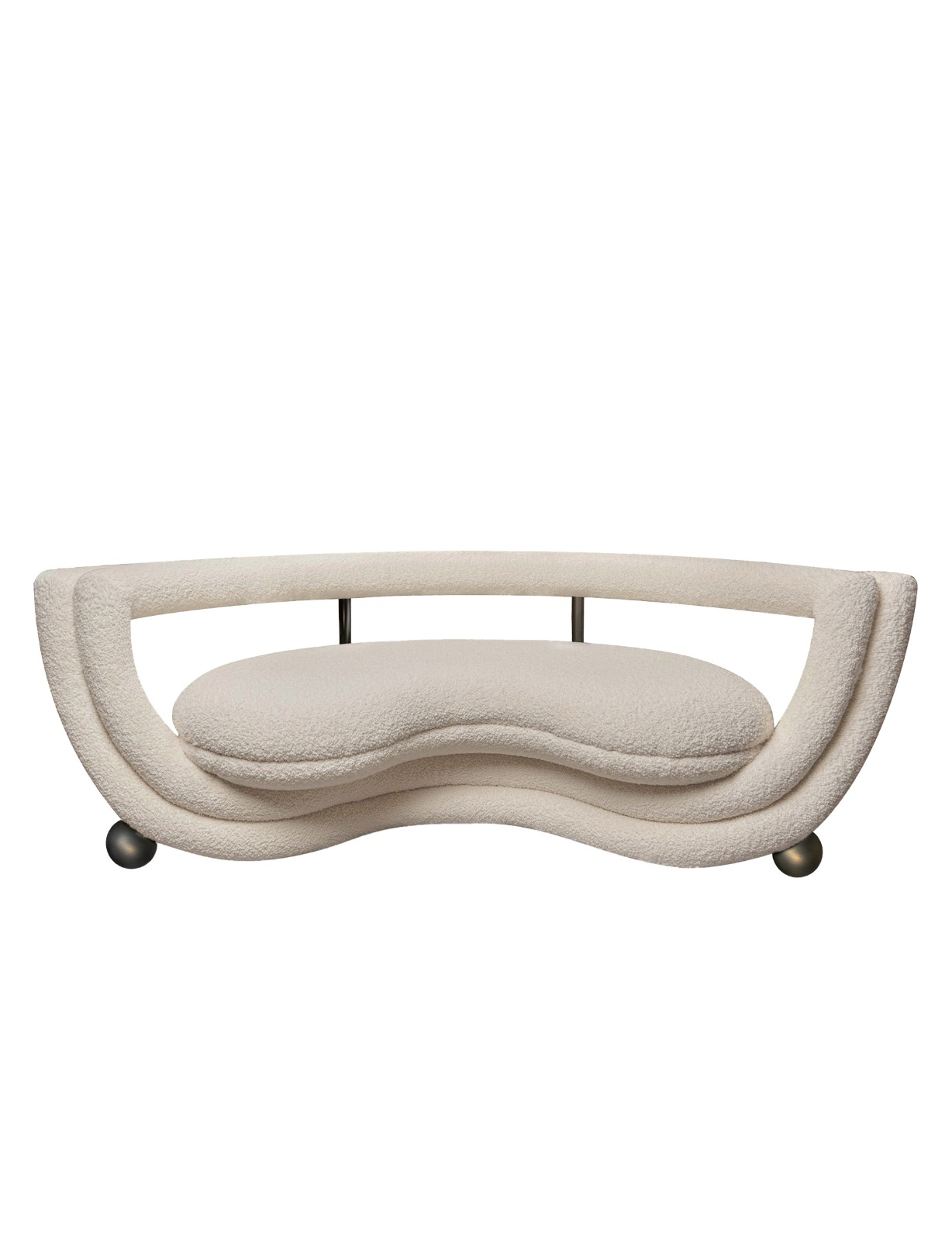 organik boucle kanepe, kavisli collectible design sofa, özel üretim contemporary luxury kanepe, heykelsi futuristik koltuk, modern organik form kanepe