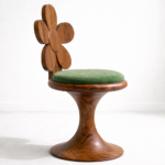 çiçek form ahşap sandalye, masif oyma tasarım sandalye, özel üretim artistik sandalye, pedestal ayaklı modern sandalye, ısmarlama dekoratif sandalye