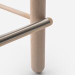 krem benekli boucle özel üretim bar sandalyesi, açık meşe özel ölçü bar chair, silindirik ayaklı sipariş mobilya sandalye, metal ayaklıklı ısmarlama mobilya bar sandalyesi, yuvarlak sırtlı modern luxury bar chair