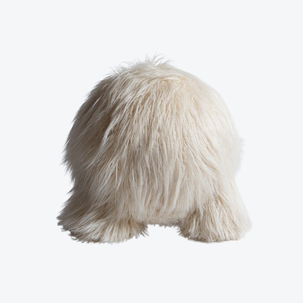 faux fur modern puf, organik collectible design stool, özel üretim fluffy luxury puf, ivory contemporary oturma pufu, heykelsi modern dekoratif puf