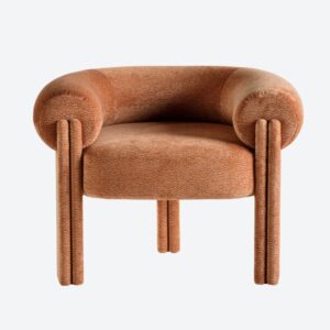 collectible boucle koltuk, oversized lounge chair design, organik contemporary koltuk, ozel uretim sculptural lounge chair, heykelsi modern berjer