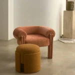 collectible boucle koltuk, oversized lounge chair design, organik contemporary koltuk, ozel uretim sculptural lounge chair, heykelsi modern berjer
