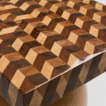 geometrik marküteri özel üretim sehpa, küre ayaklı özel ölçü orta sehpa, ahşap kakmalı sipariş mobilya sehpa, parlak cilalı ısmarlama mobilya coffee table, heykelsi lüks salon sehp