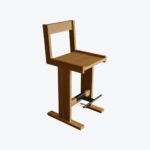 minimal modern bar sandalyesi, masif ahşap bar chair, endüstriyel tasarım bar sandalyesi, özel üretim contemporary bar stool, metal detaylı ahşap bar sandalyesi