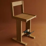 minimal modern bar sandalyesi, masif ahşap bar chair, endüstriyel tasarım bar sandalyesi, özel üretim contemporary bar stool, metal detaylı ahşap bar sandalyesi
