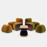 organik contemporary koltuk, oversized boucle lounge chair, özel üretim collectible design koltuk, heykelsi modern luxury berjer, yeşil dokulu sculptural chair
