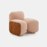 organik contemporary koltuk, oversized boucle lounge chair, özel üretim collectible design koltuk, heykelsi modern luxury berjer, yeşil dokulu sculptural chair