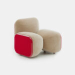 organik contemporary koltuk, oversized boucle lounge chair, özel üretim collectible design koltuk, heykelsi modern luxury berjer, yeşil dokulu sculptural chair