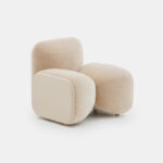 organik contemporary koltuk, oversized boucle lounge chair, özel üretim collectible design koltuk, heykelsi modern luxury berjer, yeşil dokulu sculptural chair