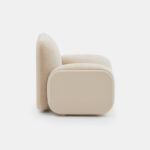 organik contemporary koltuk, oversized boucle lounge chair, özel üretim collectible design koltuk, heykelsi modern luxury berjer, yeşil dokulu sculptural chair