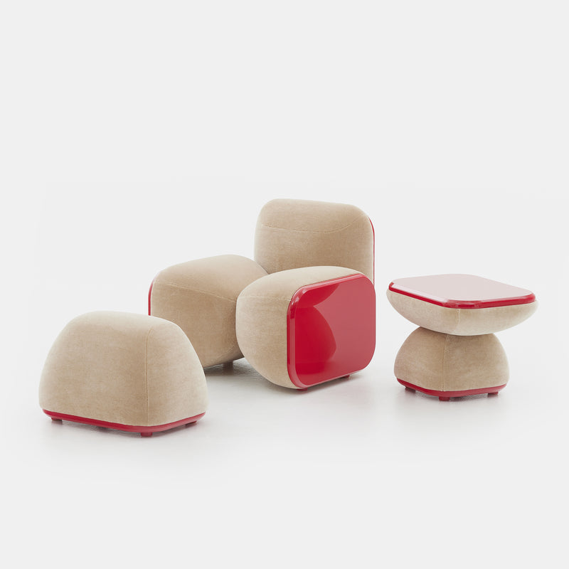 organik contemporary koltuk, oversized boucle lounge chair, özel üretim collectible design koltuk, heykelsi modern luxury berjer, yeşil dokulu sculptural chair