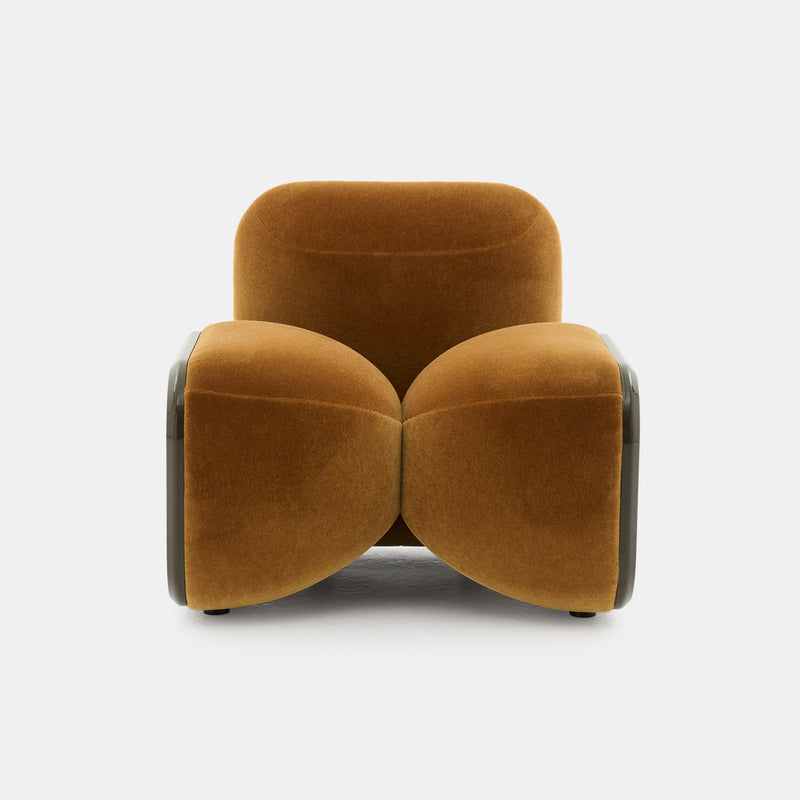 organik contemporary koltuk, oversized boucle lounge chair, özel üretim collectible design koltuk, heykelsi modern luxury berjer, yeşil dokulu sculptural chair