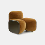 organik contemporary koltuk, oversized boucle lounge chair, özel üretim collectible design koltuk, heykelsi modern luxury berjer, yeşil dokulu sculptural chair