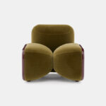 organik contemporary koltuk, oversized boucle lounge chair, özel üretim collectible design koltuk, heykelsi modern luxury berjer, yeşil dokulu sculptural chair