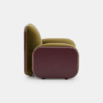 organik contemporary koltuk, oversized boucle lounge chair, özel üretim collectible design koltuk, heykelsi modern luxury berjer, yeşil dokulu sculptural chair