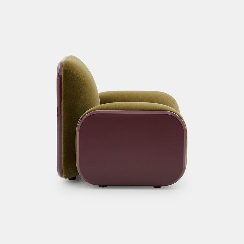 organik contemporary koltuk, oversized boucle lounge chair, özel üretim collectible design koltuk, heykelsi modern luxury berjer, yeşil dokulu sculptural chair
