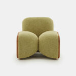 organik contemporary koltuk, oversized boucle lounge chair, özel üretim collectible design koltuk, heykelsi modern luxury berjer, yeşil dokulu sculptural chair