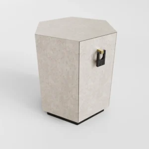 sedef efektli özel üretim komodin, geometrik kapaklı özel ölçü bedside table, pirinç detaylı sipariş mobilya yatak yanı, siyah kaideli ısmarlama mobilya komodin, kuşgözü desenli luxury yatak odası komodini