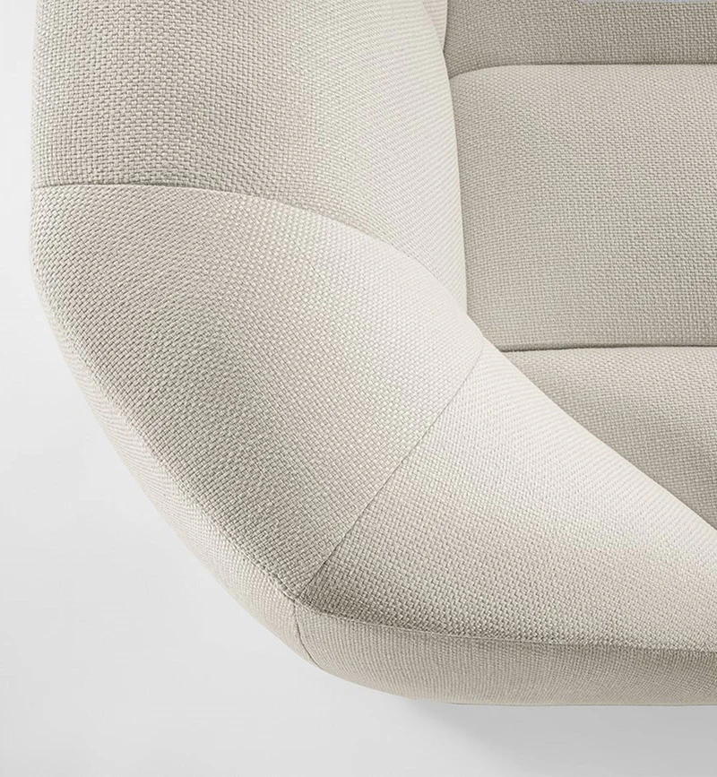 modern boucle koltuk, organik formlu kanepe, ozel uretim contemporary sofa, sculptural luxury koltuk, krem moduler oturma grubu