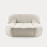 modern boucle koltuk, organik formlu kanepe, ozel uretim contemporary sofa, sculptural luxury koltuk, krem moduler oturma grubu