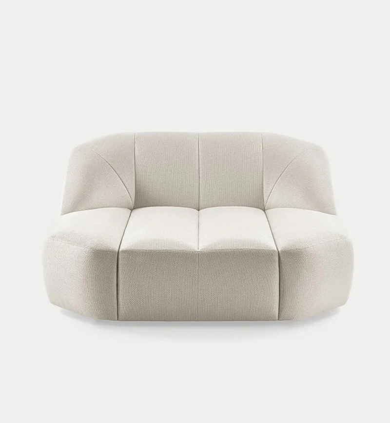 modern boucle koltuk, organik formlu kanepe, ozel uretim contemporary sofa, sculptural luxury koltuk, krem moduler oturma grubu