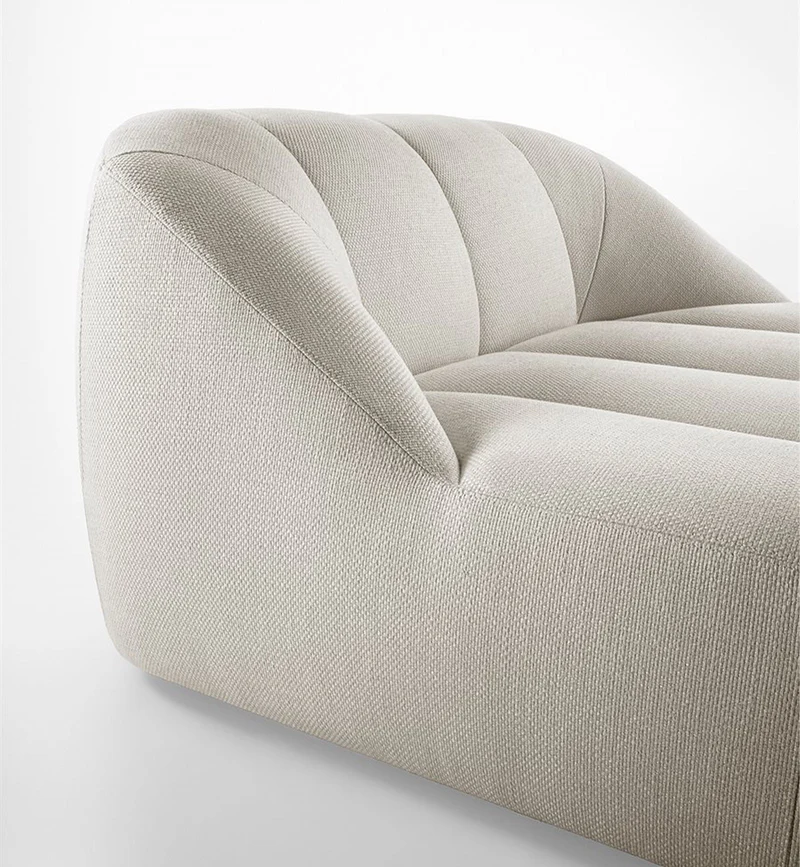 modern boucle koltuk, organik formlu kanepe, ozel uretim contemporary sofa, sculptural luxury koltuk, krem moduler oturma grubu