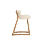 modern bar sandalyesi, boucle bar chair, özel üretim meşe bar sandalyesi, organik formlu bar taburesi, contemporary tasarım mutfak sandalyesi