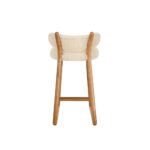 modern bar sandalyesi, boucle bar chair, özel üretim meşe bar sandalyesi, organik formlu bar taburesi, contemporary tasarım mutfak sandalyesi