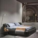dosemeli contemporary karyola, luxury platform bed design, ozel uretim modern yatak, oversized upholstered bedroom furniture, soft minimal karyola