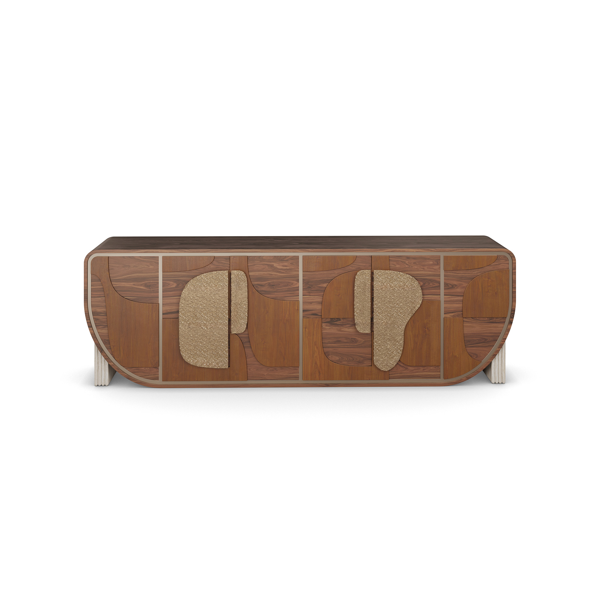 patchwork ahşap özel üretim büfe, organik pirinç kulplu özel ölçü sideboard, yuvarlatılmış gövdeli sipariş mobilya büfe, krem taş ayaklı ısmarlama mobilya, lüks ahşap yemek odası büfesi