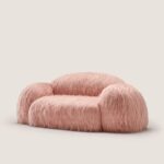 peluş contemporary kanepe, organik collectible design sofa, özel üretim fluffy luxury koltuk, pudra pembe modern kanepe, heykelsi playful sofa