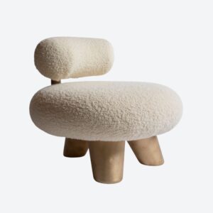 boucle modern koltuk, organik formlu sculptural lounge chair, özel üretim minimal koltuk, contemporary collectible furniture chair, yumuşak formlu tasarım koltuk