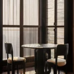 siyah meşe modern sandalye, minimal contemporary dining chair, özel üretim organik sandalye, sculptural ahşap yemek sandalyesi, soft brutalist tasarım chair