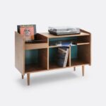 mid century pikap dolabi, vinyl storage console furniture, contemporary plak dolabi tasarimi, ozel uretim ahsap record cabinet, modern pikap ve plak unitesi