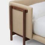 contemporary platform karyola, ozel uretim dosemeli yatak, luxury ahsap karyola design, japandi modern bedroom furniture, upholstered contemporary bed