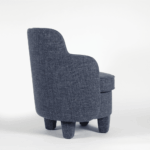 modern lounge koltuk, organik formlu contemporary chair, özel üretim minimal koltuk, keten dokulu sculptural lounge chair, butik otel tarzı tasarım koltuk