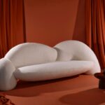 organik boucle kanepe, heykelsi contemporary sofa, özel üretim collectible design kanepe, modern luxury sculptural koltuk, yere yakın organik form kanepe