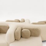 organik formlu modüler kanepe, boucle collectible design sofa, özel üretim luxury modüler koltuk, heykelsi contemporary oturma grubu, modern gallery style kanepe