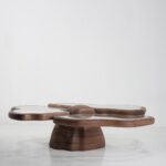 organik formlu orta sehpa, cam detaylı contemporary coffee table, masif ceviz tasarım sehpa, özel üretim heykelsi orta sehpa, luxury modern salon sehpası