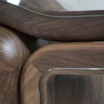 organik formlu orta sehpa, cam detaylı contemporary coffee table, masif ceviz tasarım sehpa, özel üretim heykelsi orta sehpa, luxury modern salon sehpası