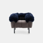 tibet postlu modern berjer, collectible design lounge chair, bordo kumaş tasarım koltuk, özel üretim luxury berjer, organik formlu artistik koltuk