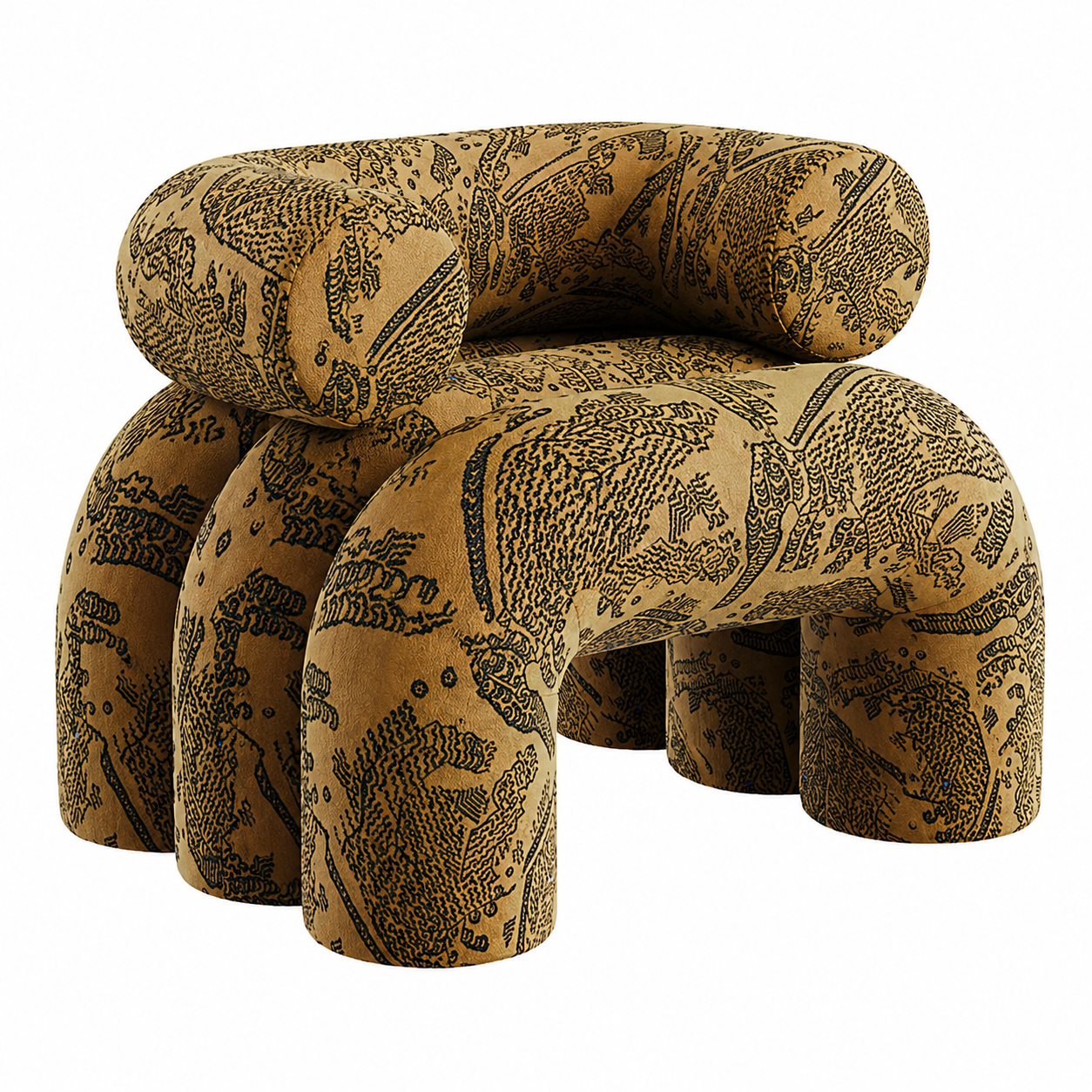 collectible design lounge chair, organik formlu statement koltuk, desenli contemporary designer chair, heykelsi luxury lounge furniture, ozel uretim modern art koltuk