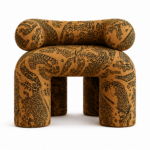 collectible design lounge chair, organik formlu statement koltuk, desenli contemporary designer chair, heykelsi luxury lounge furniture, ozel uretim modern art koltuk