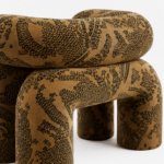 collectible design lounge chair, organik formlu statement koltuk, desenli contemporary designer chair, heykelsi luxury lounge furniture, ozel uretim modern art koltuk