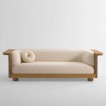 ahsap govdeli luxury kanepe, contemporary boucle sofa, ozel uretim designer kanepe, organic modern living room sofa, collectible luxury furniture sofa