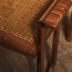 hasır koltuk, ceviz lounge chair, özel üretim japandi koltuk, modern rattan koltuk, collectible design ahşap koltuk
