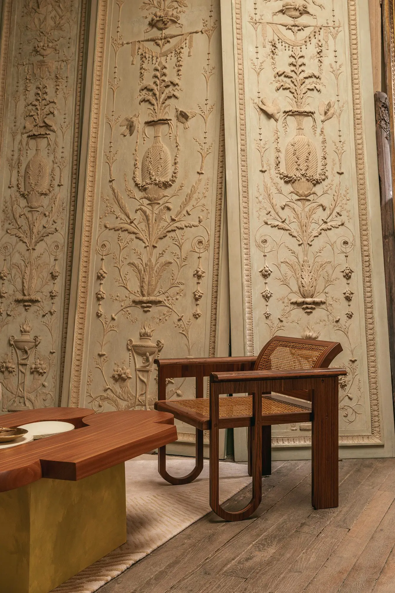 hasır koltuk, ceviz lounge chair, özel üretim japandi koltuk, modern rattan koltuk, collectible design ahşap koltuk